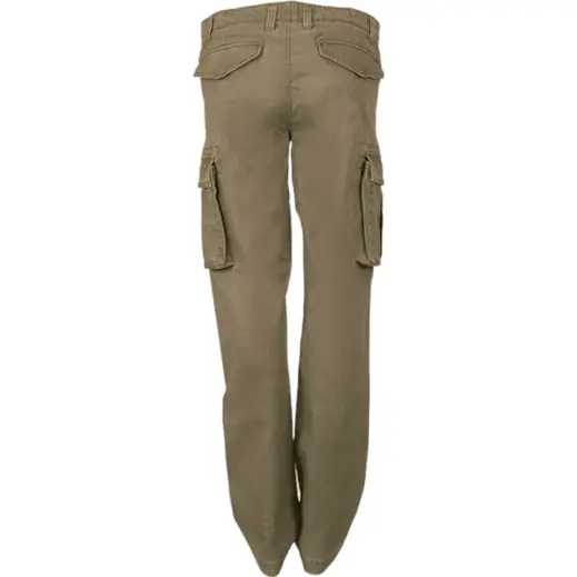 Ladies Heritage Slim Fit Cargo Trousers Khaki Back